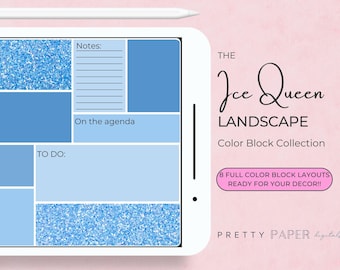 Adesivos para Planejador Rainha do Gelo | Layouts em Blocos de Cores (Download Digital)