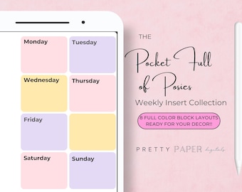 Adesivos para Planejador Semanal Pocket Full of Posies | Download Digital