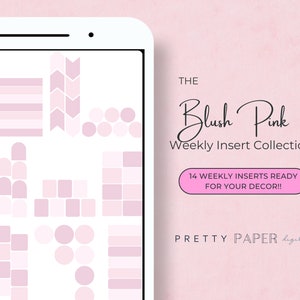 The Blush Pink Collection Weekly Inserts | Digital Stickers | Planner Stickers | Digital Planner Sticker Pack | Goodnotes Stickers | PNG