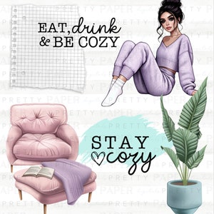 The Cozy Collection Digital Stickers Planner Stickers Digital Planner Sticker Pack Goodnotes Stickers PNG Stickers image 3