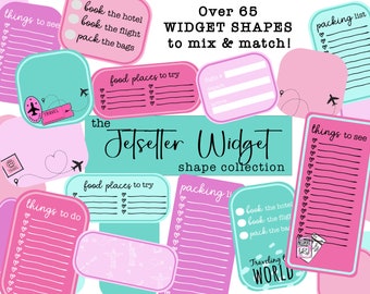 The Jetsetter Widget Shape Collection | Digital Stickers | Planner Sticker | Digital Planner Sticker Pack | Goodnotes Stickers | PNG Sticker
