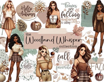 The Woodland Whisper Collection | Digital Stickers | Planner Stickers | Digital Planner Sticker Pack | Goodnotes Stickers | PNG Stickers