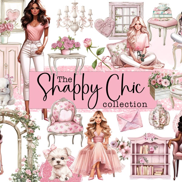 The Shabby Chic Collection | Digital Stickers | Planner Stickers | Digital Planner Sticker Pack | Goodnotes Stickers | PNG Stickers