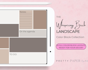 Adesivos digitais para planner com blocos de cores de bétula | Goodnotes PNG (Download digital)
