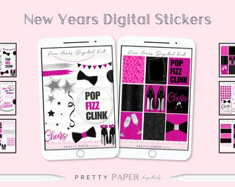 New Year's Sticker Pack | Digital Stickers | Planner Stickers | Digital Planner Sticker Pack | Goodnotes Stickers | PNG Stickers