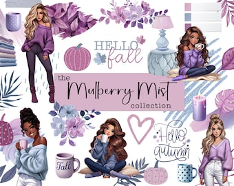 The Mulberry Mist Collection | Digital Stickers | Planner Stickers | Digital Planner Sticker Pack | Goodnotes Stickers | PNG Stickers