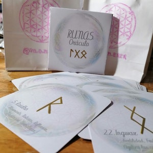 Runas Oráculo / Oraculo / Oraculos / Runas / Cartas / Flor de la Vida / Árbol de la Vida / Juego de Runas/ Español/ Futhark/ Juego de cartas