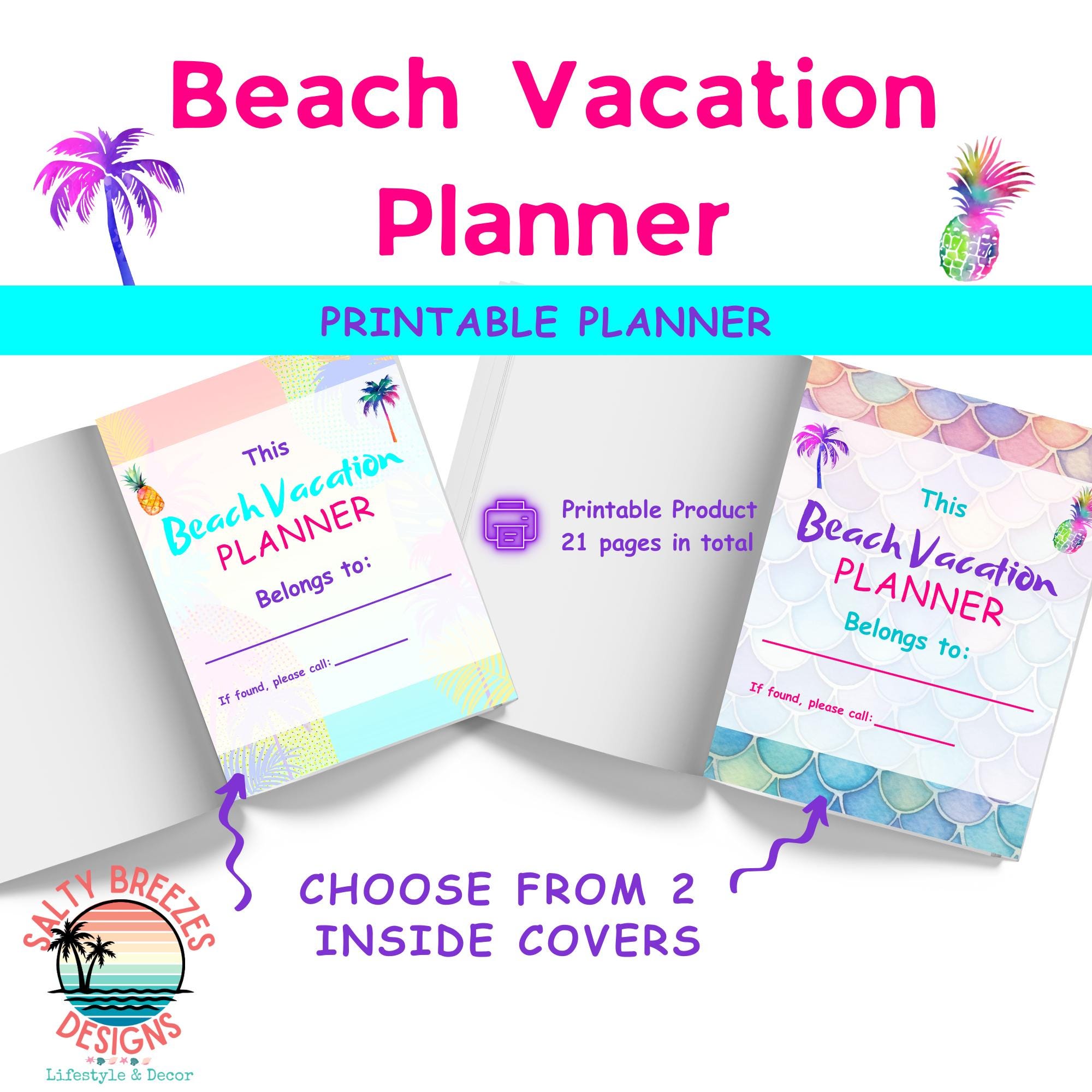 Beach Vacation Planner Printable | Family Travel Organizer (21 Pages ...
