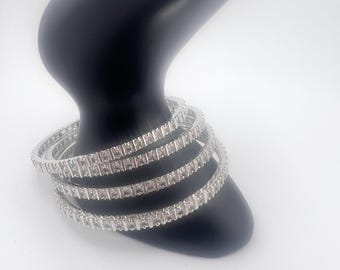 CZ Tennis Bangle Bracelet | Set of 4 Bangles | Stacking Bangle Bracelet | Bridesmaid Gift | Crystal Bollywood Wedding Bangle Bracelet