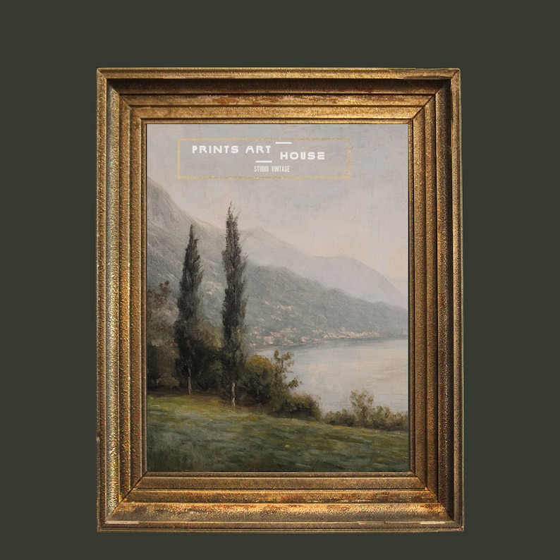 Lake Como Vintage Art Print: Italian Landscape Oil Painting (Digital Download) image 9