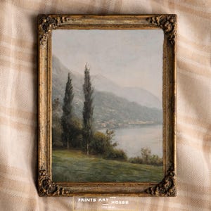 Lake Como Vintage Art Print: Italian Landscape Oil Painting (Digital Download) image 3