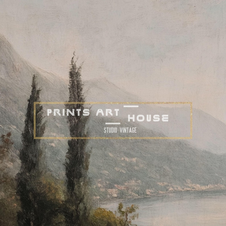 Lake Como Vintage Art Print: Italian Landscape Oil Painting (Digital Download) image 8