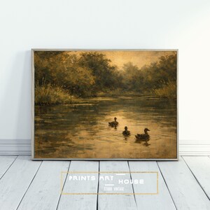 Vintage Duck Farm Print: Rustic Countryside Oil Painting (Digital Download) image 14