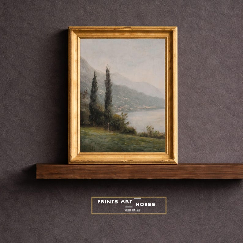 Lake Como Vintage Art Print: Italian Landscape Oil Painting (Digital Download) image 5