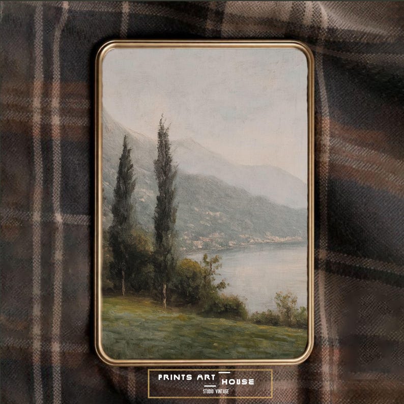 Lake Como Vintage Art Print: Italian Landscape Oil Painting (Digital Download) image 4