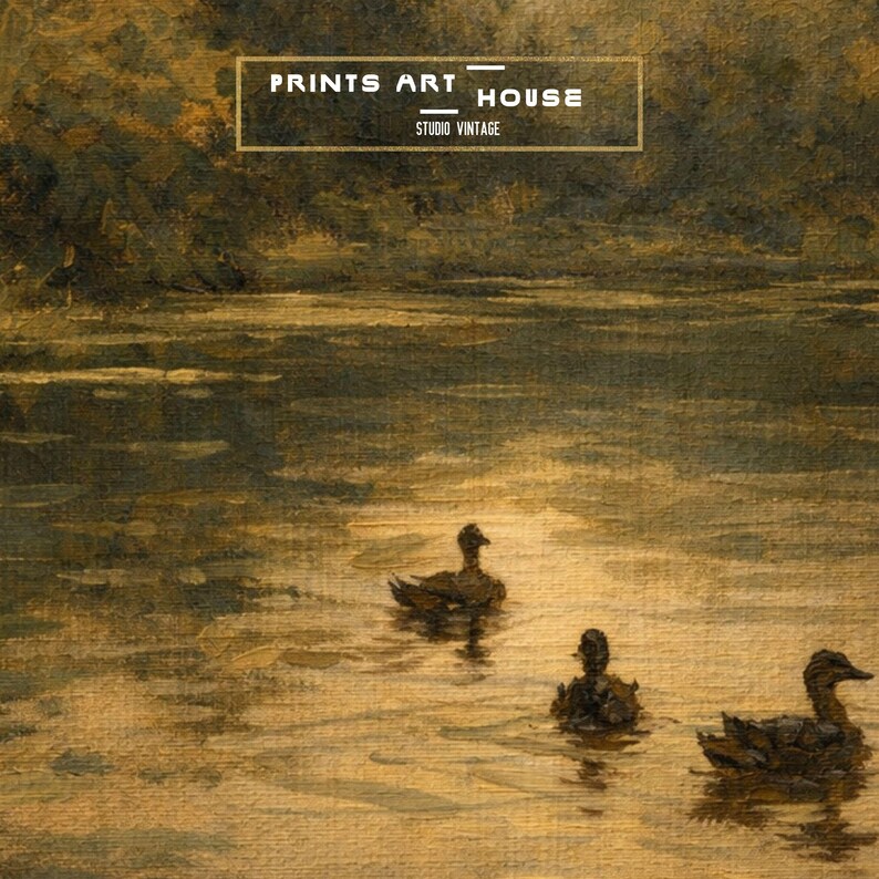 Vintage Duck Farm Print: Rustic Countryside Oil Painting (Digital Download) image 10
