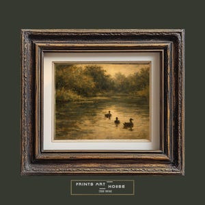 Vintage Duck Farm Print: Rustic Countryside Oil Painting (Digital Download) image 12