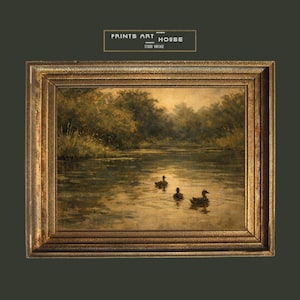 Vintage Duck Farm Print: Rustic Countryside Oil Painting (Digital Download) image 9