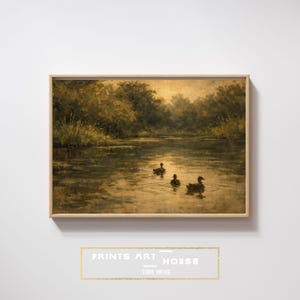 Vintage Duck Farm Print: Rustic Countryside Oil Painting (Digital Download) image 13