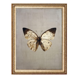 Butterfly Botanical Illustration With Rustic Charm – VINTAGE Oil Painting, Cottagecore Wall Art, Printable Wall Art, Digital Prints