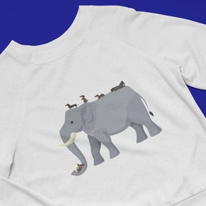 Dachshund and Elephant Crewneck Sweatshirt, gift for her, dachshund sweater, sweatshirt with dachshund funny dachshund shirt, dachshund gift