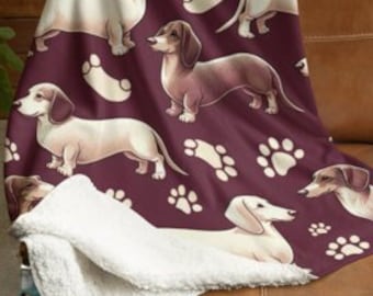 Weiner Dog Blanket Gift for Dog Mom, Dachshund Dog Blanket, Dog Gift, Soft Dog Blanket, Gift for Doxie Lover, Dachshund Gift, Kids Blanket
