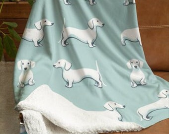 Weiner Dog Blanket Gift for Dog Mom, Dachshund Dog Blanket, Dog Gift, Soft Dog Blanket, Gift for Doxie Lover, Dachshund Gift, Dapple Dog