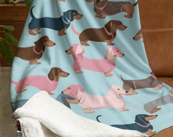 Weiner Dog Blanket Gift for Dog Mom, Dachshund Dog Blanket, Weiner Dog Gift, Soft Dog Blanket, Gift for Doxie Lover, Dachshund Gift, Blanket