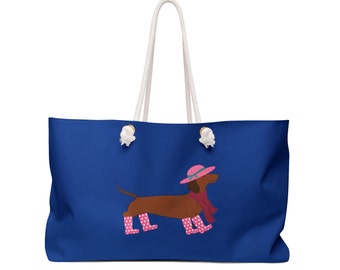 Tote Bag with Dachshund, cute bag for her, weekender dachshund bag, dog purse bag, weekender cute dog bag, dog tote bag, doxie tote