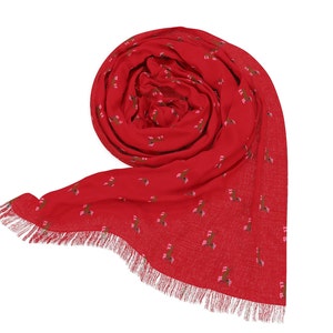 Hundeschal für Frauen, Dackel-Schal, roter Schal, Damen-Schal, Hunde-Liebhaber-Geschenk, Valentinsgeschenk mit Hunden