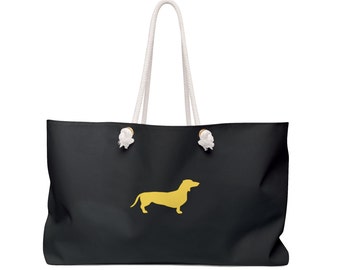 Tote Bag with Dachshund, cute bag for her, weekender dachshund bag, dog purse bag, weekender cute dog bag, dog tote bag, doxie tote