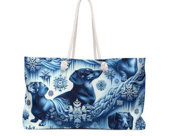 Tote Bag with Dachshund, cute bag for her, weekender dachshund bag, dog purse bag, weekender cute dog bag, dog tote bag, doxie tote