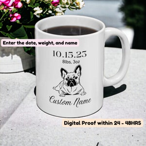 Gepersonaliseerde Franse Bulldog mok, Bulldog cadeaus voor mannen, Franse Bulldog cadeau voor vrouwen, hem, haar Frenchie moeder Frenchie hond vader Bulldog minnaar