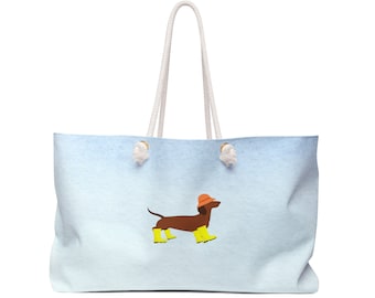 Tote Bag with Dachshund, cute bag for her, weekender dachshund bag, dog purse bag, weekender cute dog bag, dog tote bag, doxie tote