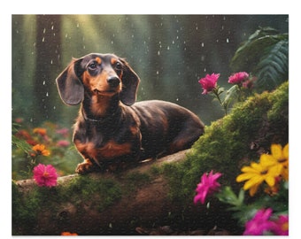 Dackel Puzzle (120, 252, 500 Teile) Dackel Puzzle, Hundeliebhaber Geschenk, Valentinstag Hundegeschenk, herausforderndes Puzzle