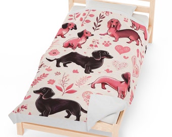 Weiner Dog Blanket Gift for Dog Mom, Dachshund Dog Blanket, Dog Gift, Soft Dog Blanket, Gift for Doxie Lover, Dachshund Gift, Dapple Dog