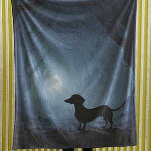 Weiner Hundedecke Geschenk für Hundemama, Dackel Hundedecke, Weiner Hundegeschenk, weiche Hundedecke, Geschenk für Doxie-Liebhaber, Dackel Geschenk, Spooky