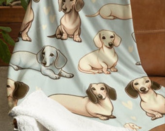 Weiner Dog Blanket Gift for Dog Mom, Dachshund Dog Blanket, Dog Gift, Soft Dog Blanket, Gift for Doxie Lover, Dachshund Gift, Dapple Dog