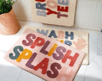 Splish Splash - Tufted Polymer Bath Mat – Stylish and Plush for Shower.