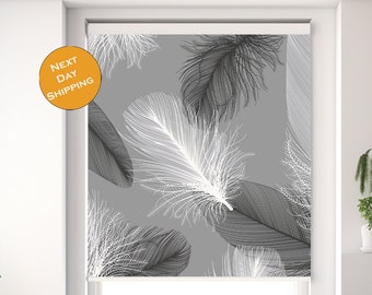 Leaf Design Raumrollos für Fenster oder Tür, Fensterrollos im Boho-Stil, bedrucktes Rollo