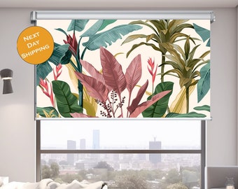 Flowers Pattern Roller Blinds For Window Or Door, Window Roller Shades, Printed Roller Blind