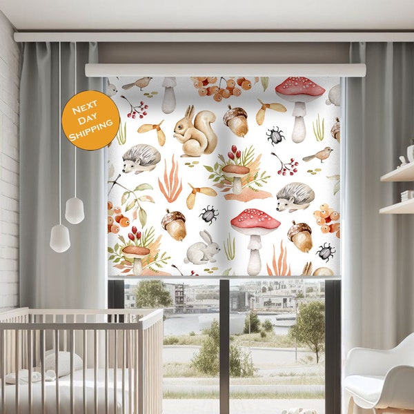 Sweet Animal Baby Room Pattern Blackout Roller Blinds For Window Or Door, Window Roller Shades, Printed Roller Blind