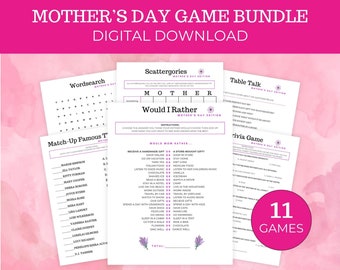 Mothers Day Bundle | Family Games | Mothers Day Printable | Games | Scavenger Hunt | Fun Game Bundle