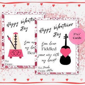 Music Valentine Cards | Valentine Cards | Sheet Music Valentine Cards | Music Student Valentines | Sheet Music Gift Card Holder