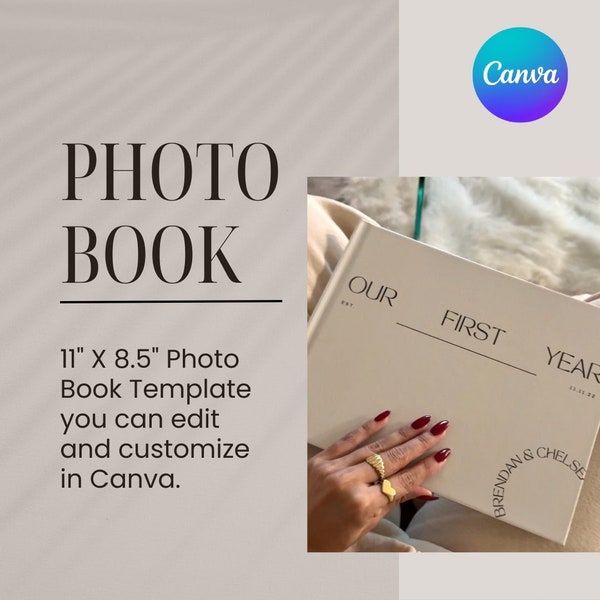 Anniversary Love Photo Book, Wedding Photo Book, Valentine's Gift, Photo Book Template Canva, Editable Photo Book, Travel Photo Book