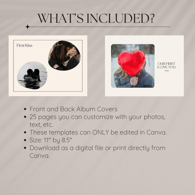 Anniversary Photo Book Template, Modern Keepsake Album (Canva Editable, Digital Download) image 4