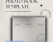 Anniversary Photo Book Template, Modern Keepsake Album (Canva Editable, Digital Download)