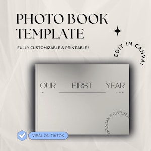 Jubiläums-Fotobuchvorlage, modernes Andenken-Album (Canva bearbeitbar, digitaler Download)