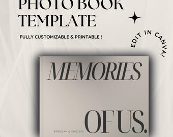 Anniversary Photo Book Template, Modern Keepsake Album (Canva Editable, Digital Download)