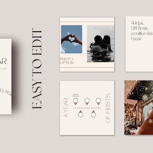 Anniversary Photo Book Template, Modern Keepsake Album (Canva Editable, Digital Download) image 3